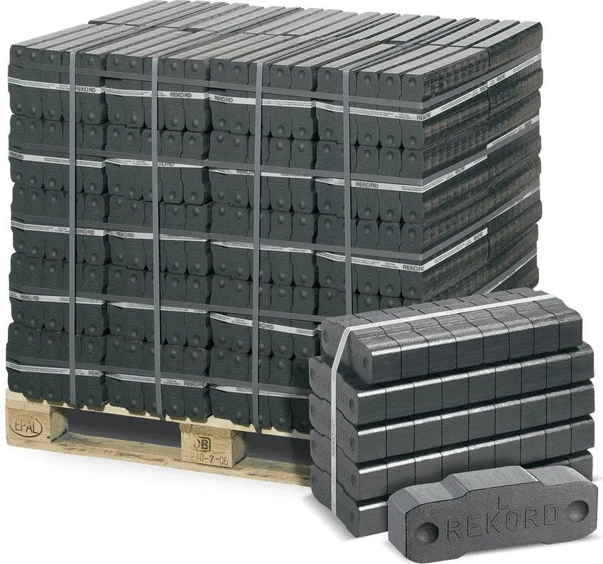 REKORD® Braunkohlebriketts – 1000 kg Palette (40 x 25 kg)