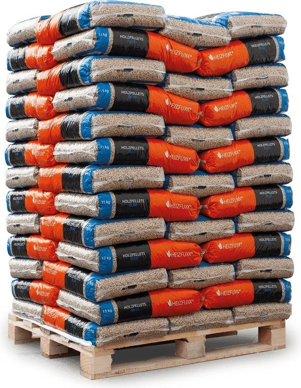 Heizfuxx Holzpellets "Blue" – 975 kg (65 x 15 kg Säcke)